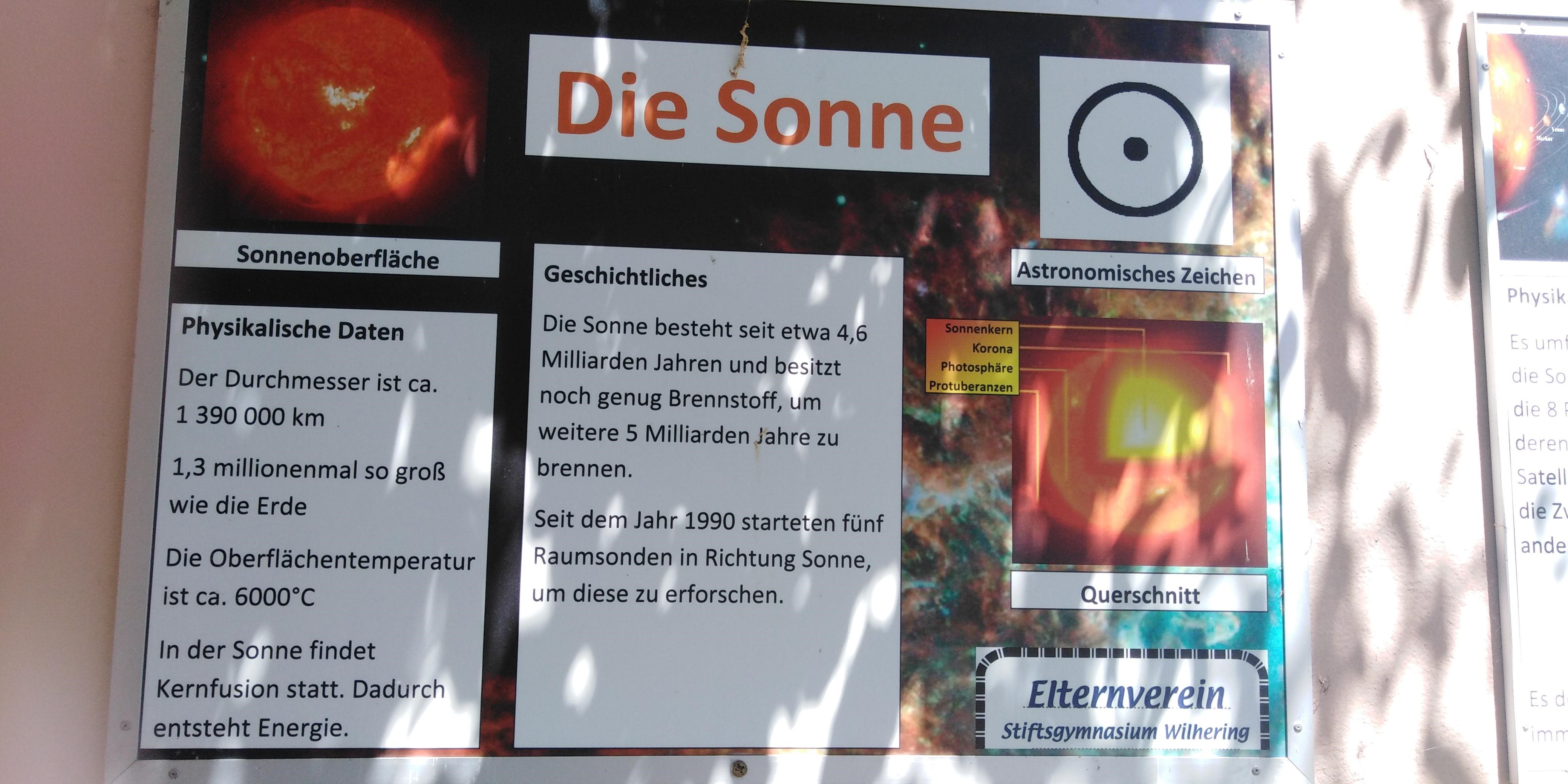 Schild zur Sonne